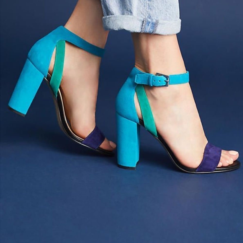 Botkier Gianna Colorblock Sandals Ultramarine Combo Size 9 - Picture 1 of 12